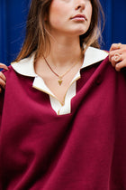burgundy sweatshirt polo MOON