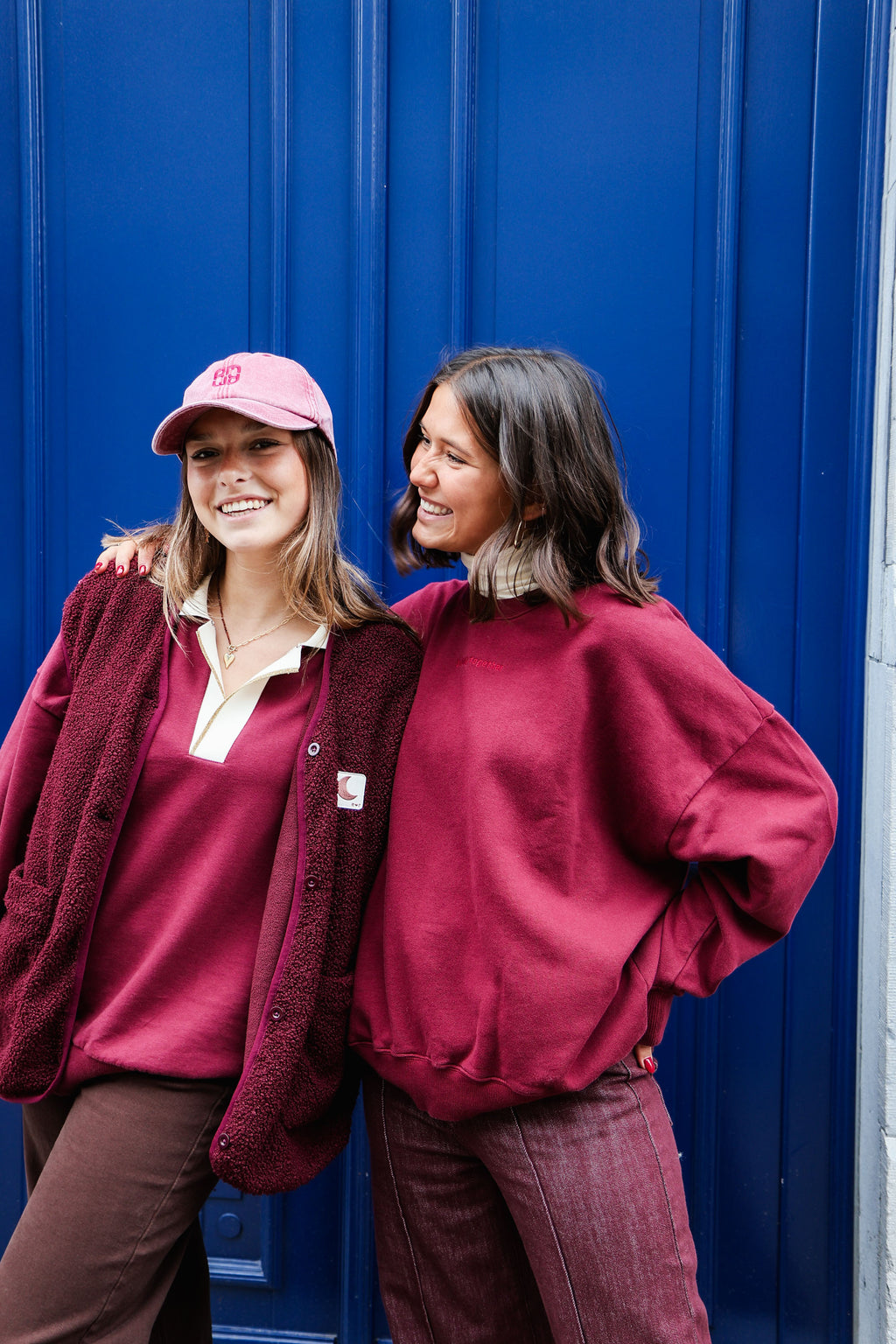 burgundy sweatshirt polo MOON