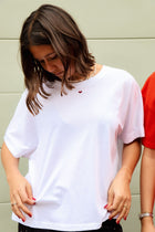 white HEART loose fit