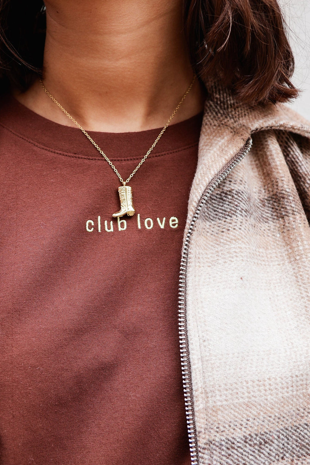golden COWBOY BOOT necklace