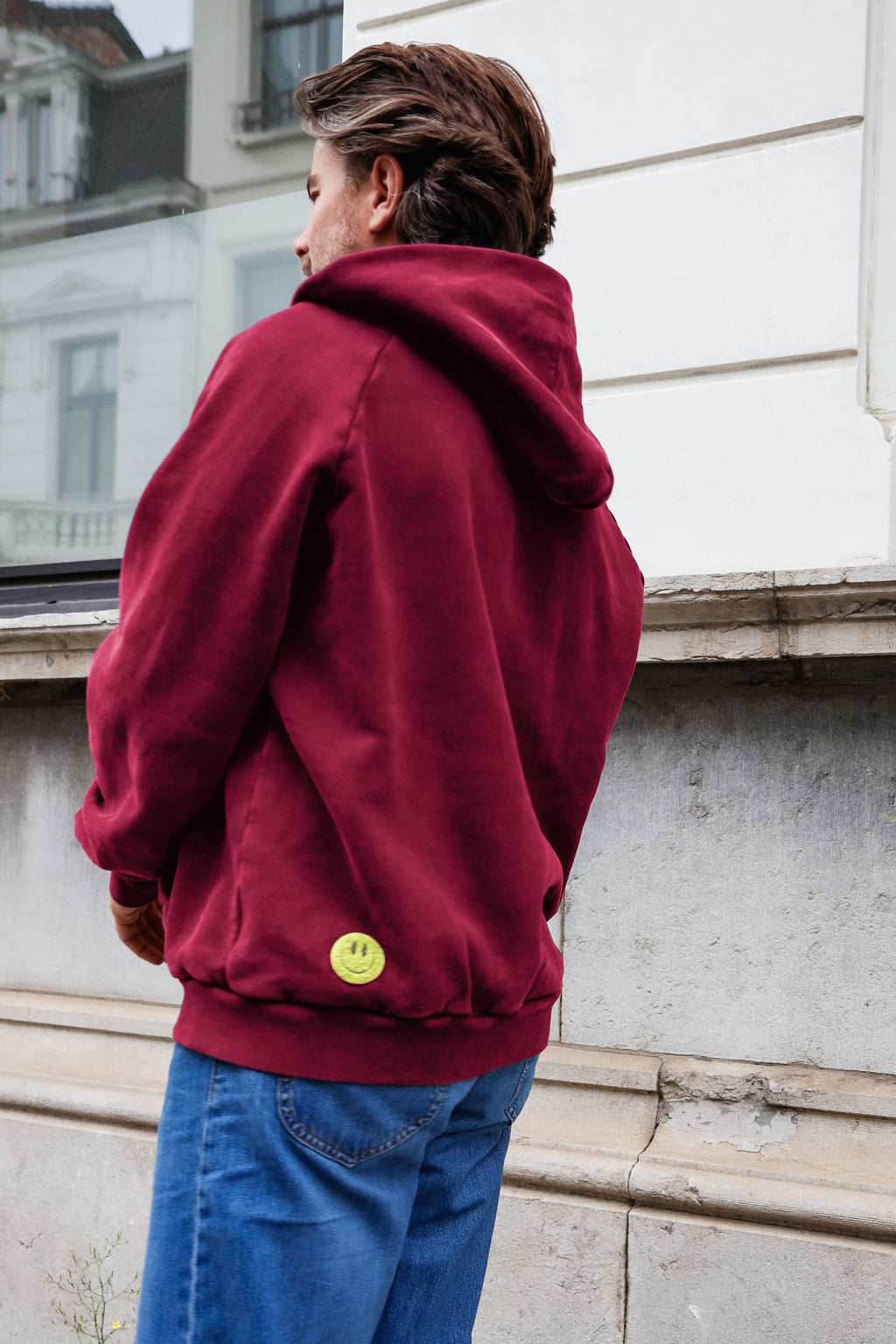 burgundy SMILEY hoodie - men