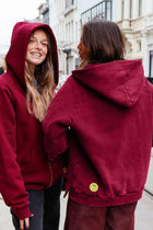 burgundy SMILEY hoodie - women