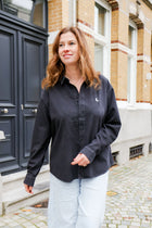 vintage black silver MOON worker shirt