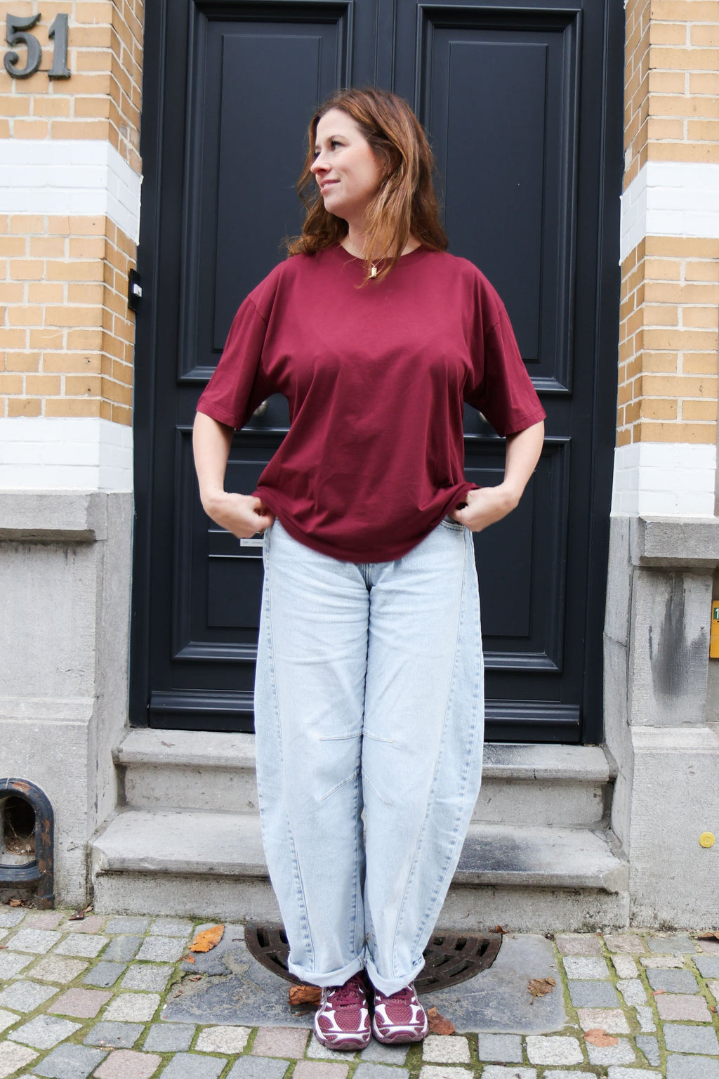 burgundy YOU ARE MAGIC t-shirt loose fit