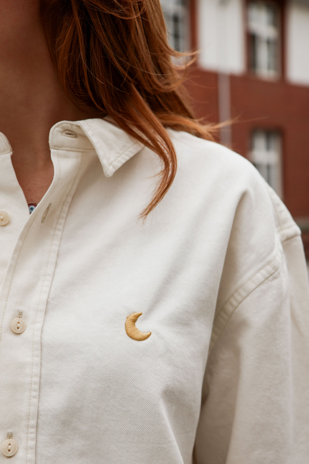 off white gold MOON worker shirt