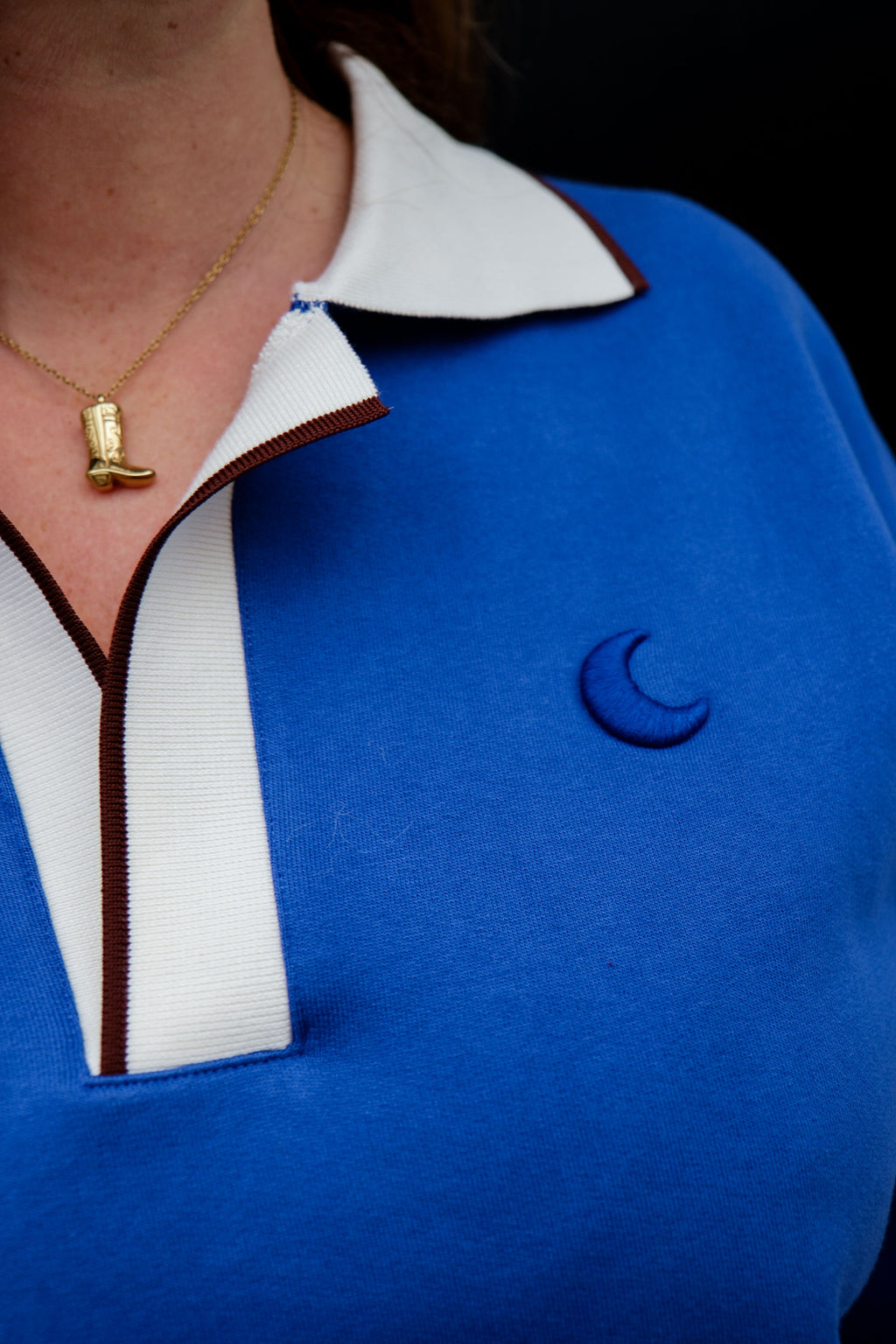 santorini blue sweatshirt polo MOON