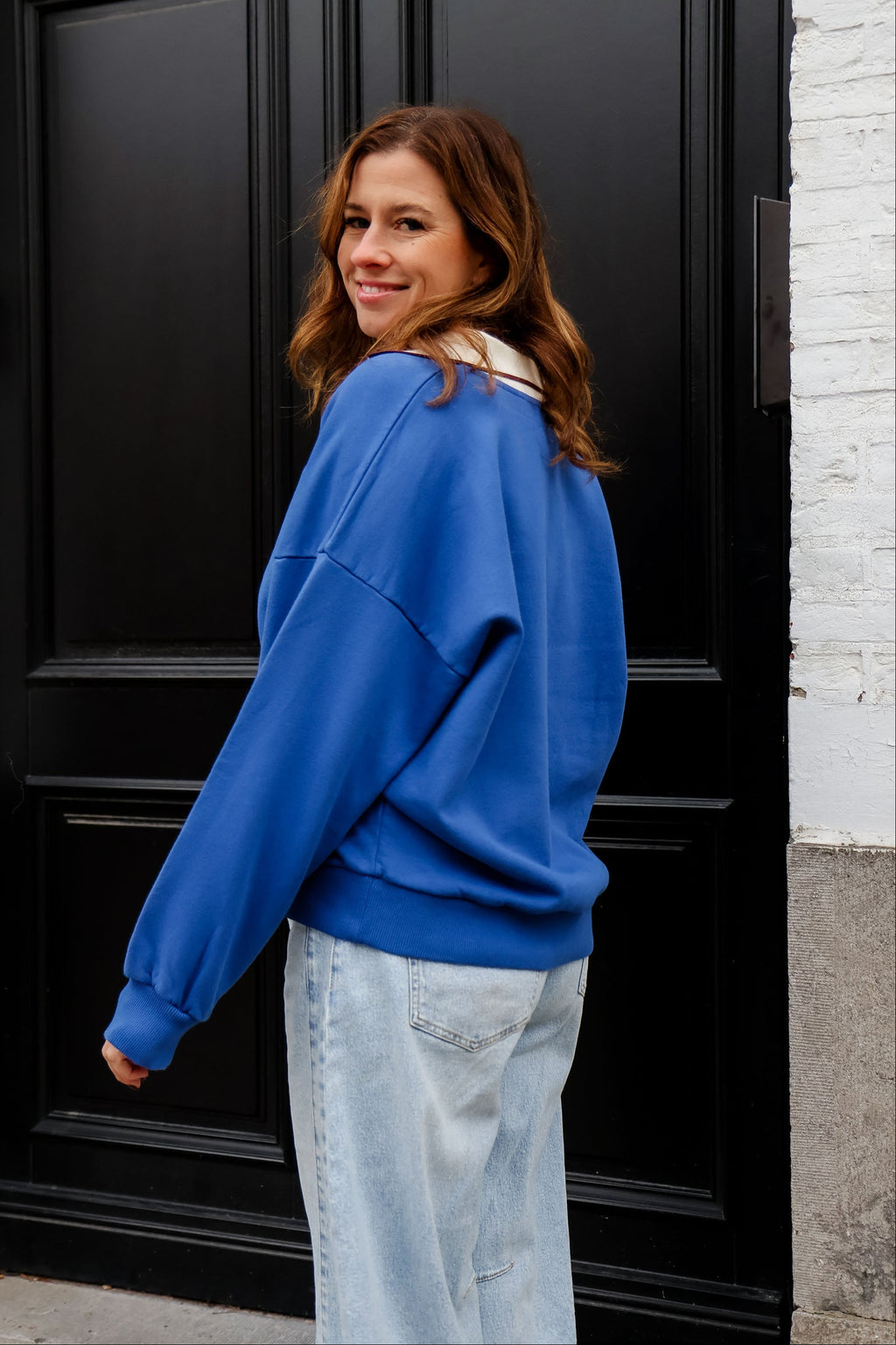 santorini blue sweatshirt polo MOON