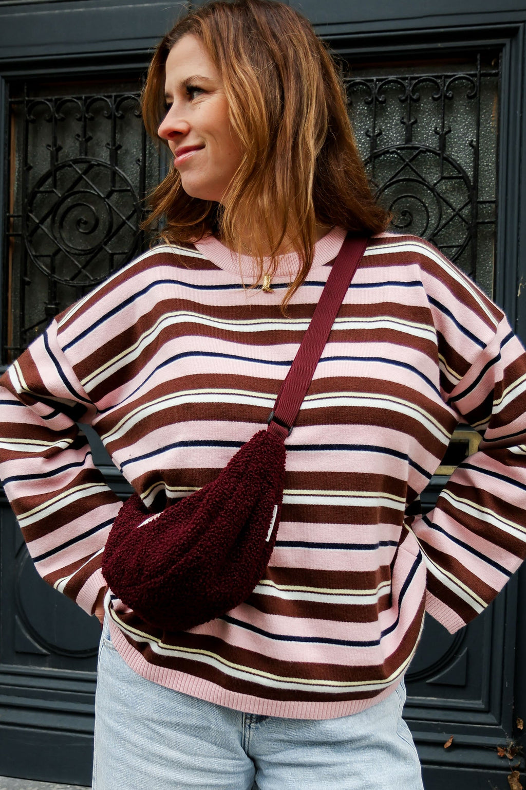 burgundy CROSS BODY bag