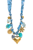 blue HEART charm necklace