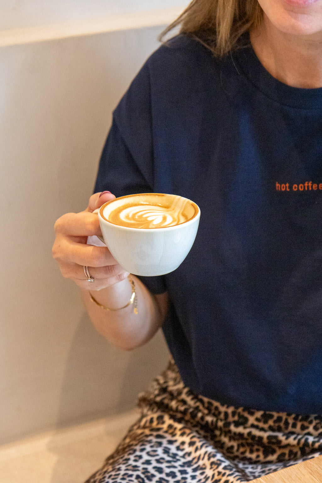 night blue HOT COFFEE CLUB loose fit