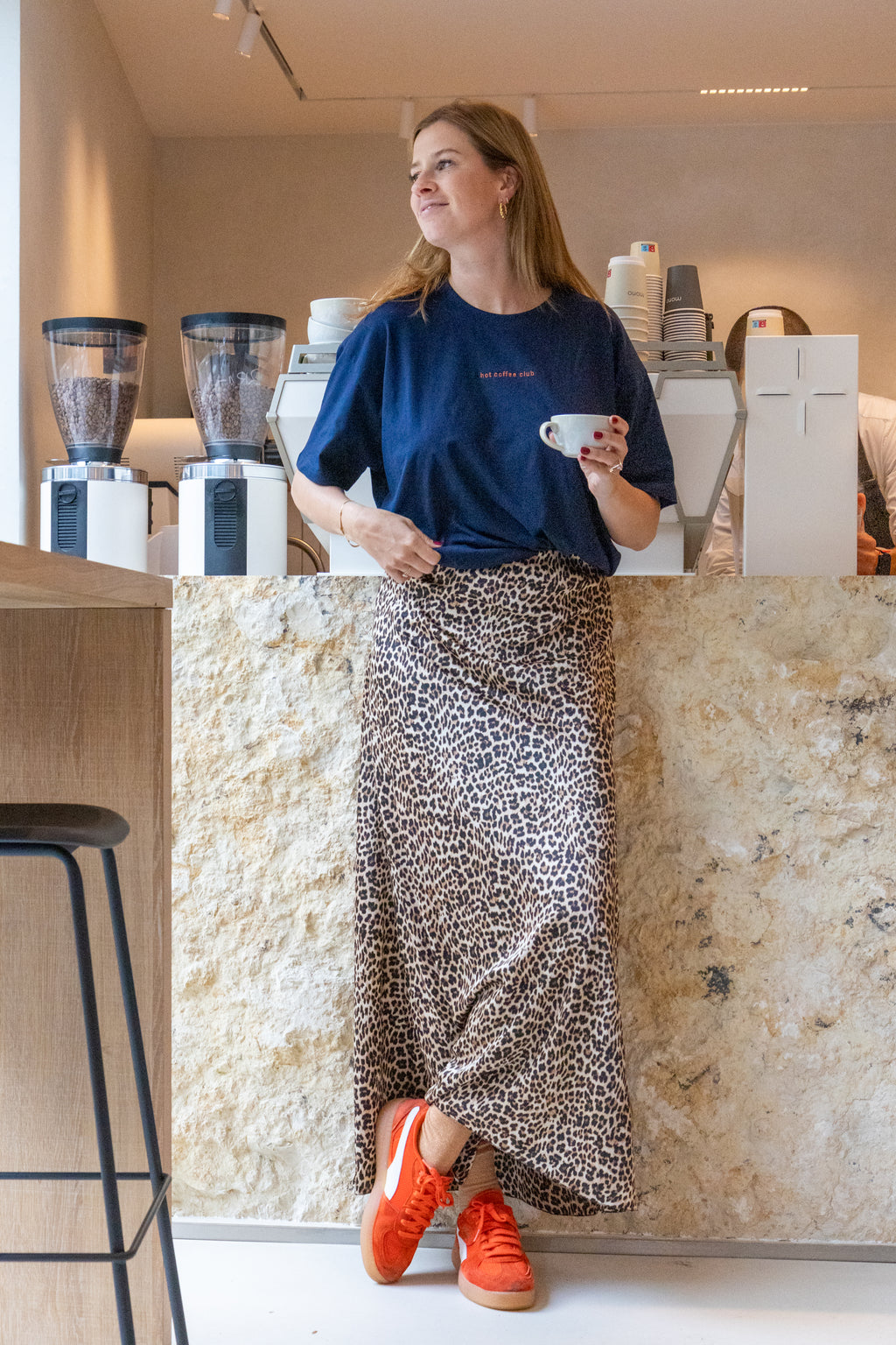 night blue HOT COFFEE CLUB loose fit