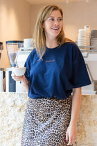 night blue HOT COFFEE CLUB loose fit