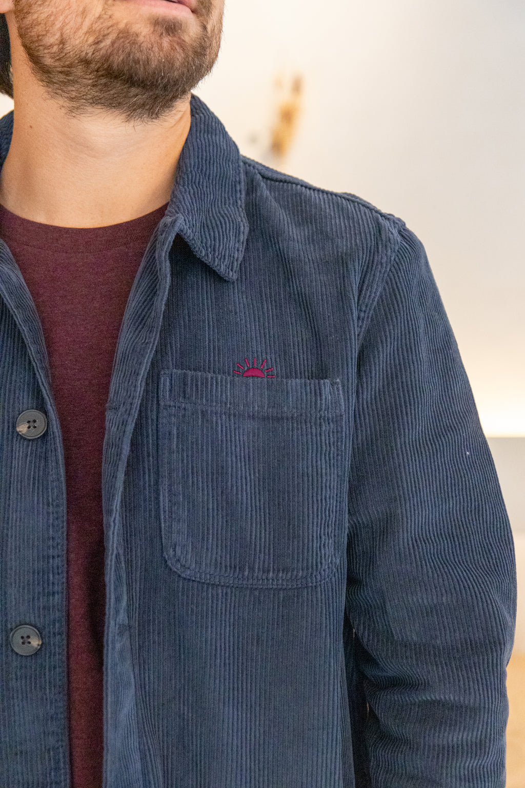 deep blue SUNRISE corduroy shirt