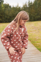 little teddy HEART half-zip sweatshirt