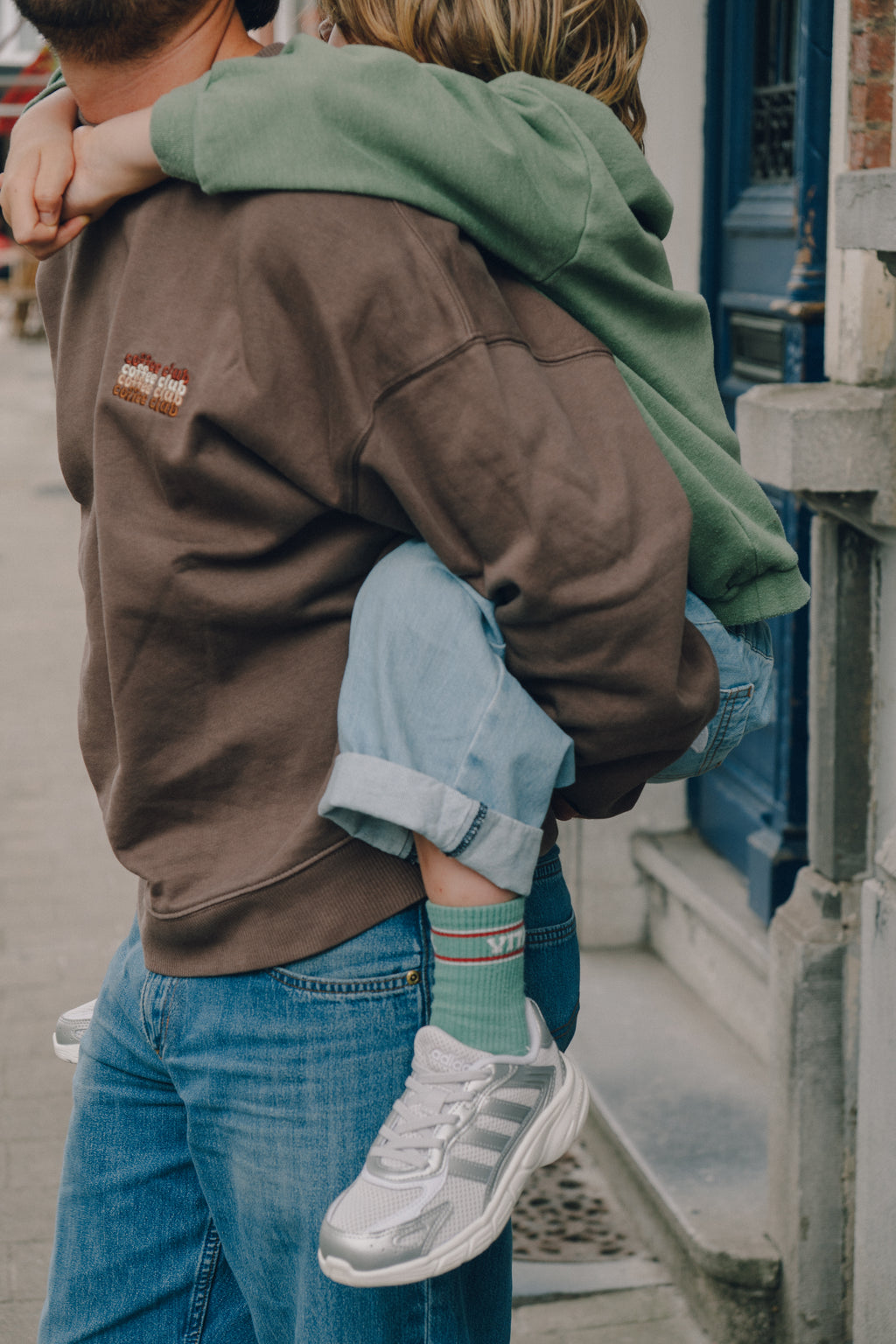 brown COFFEE CLUB sweatshirt men