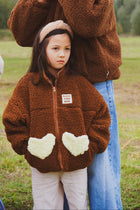 little teddy HEART JACKET brown