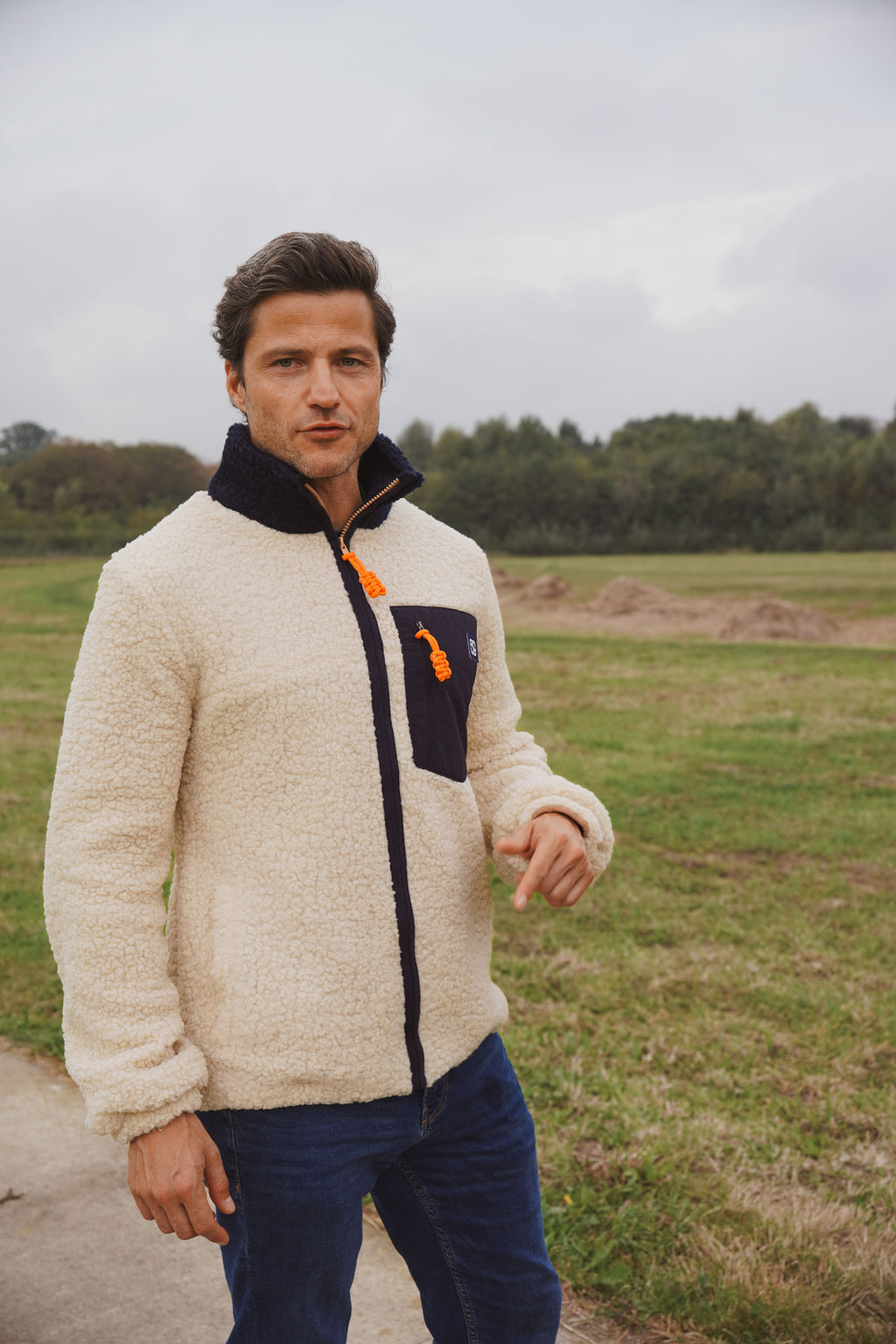 men BEIGE teddy JACKET regular fit