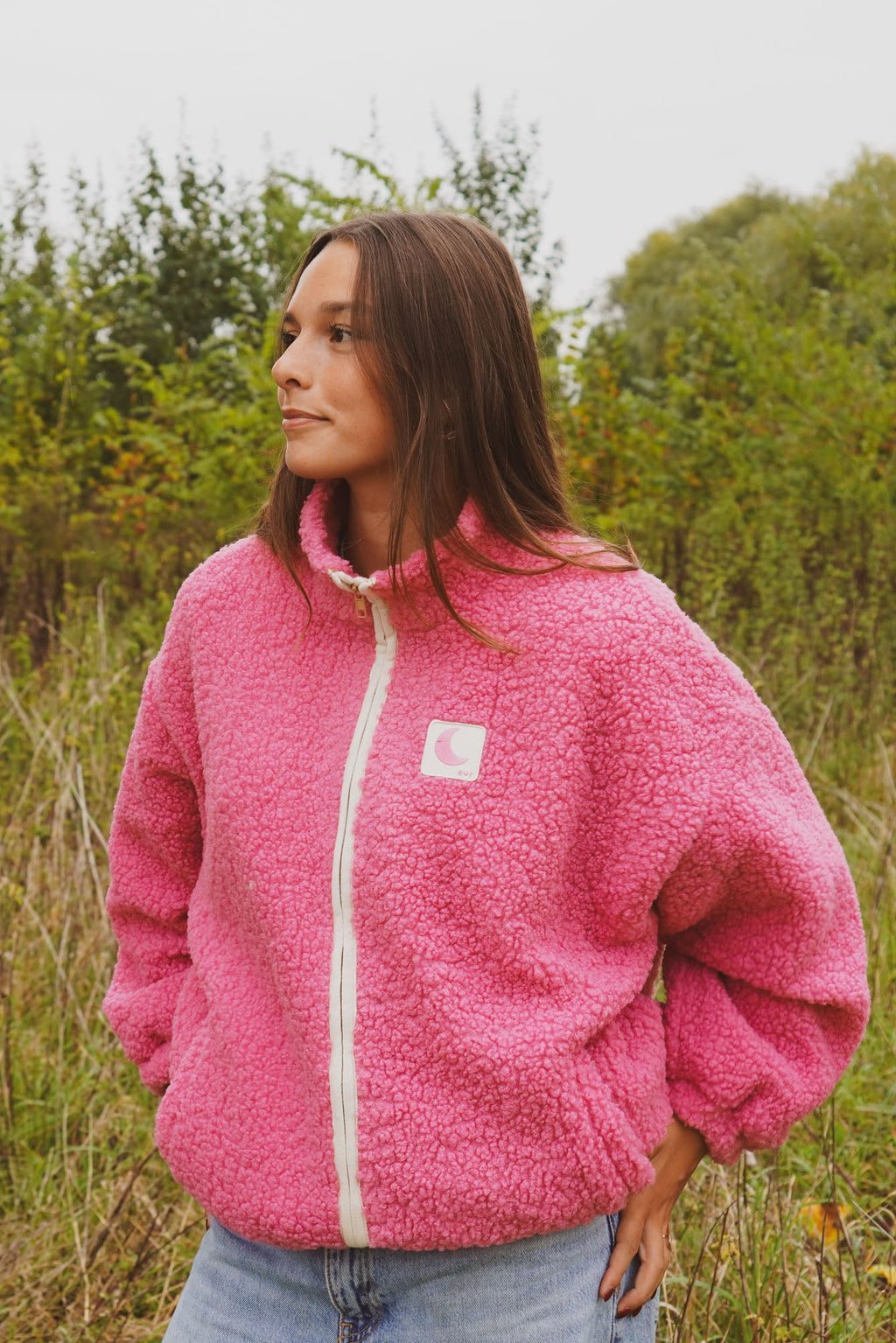 women teddy JACKET funky pink