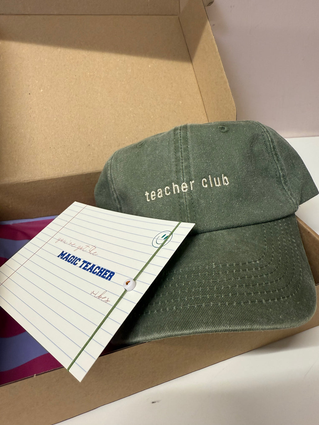 teacher club CAP vintage green