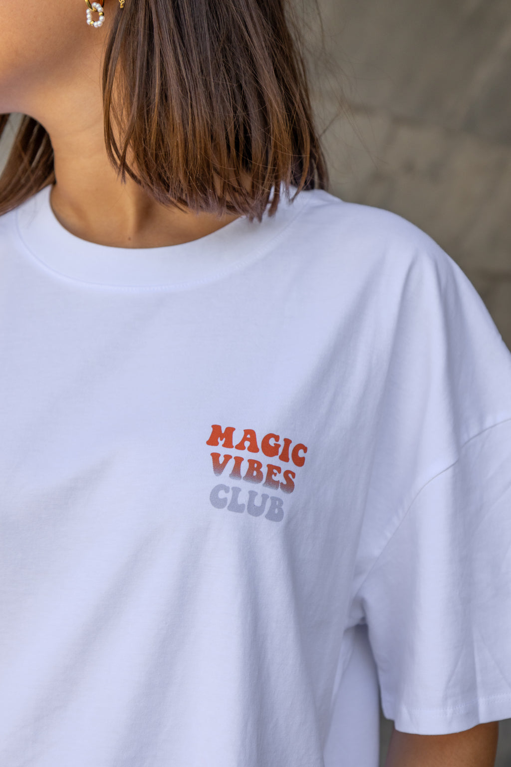 white MAGIC VIBES CLUB loose fit