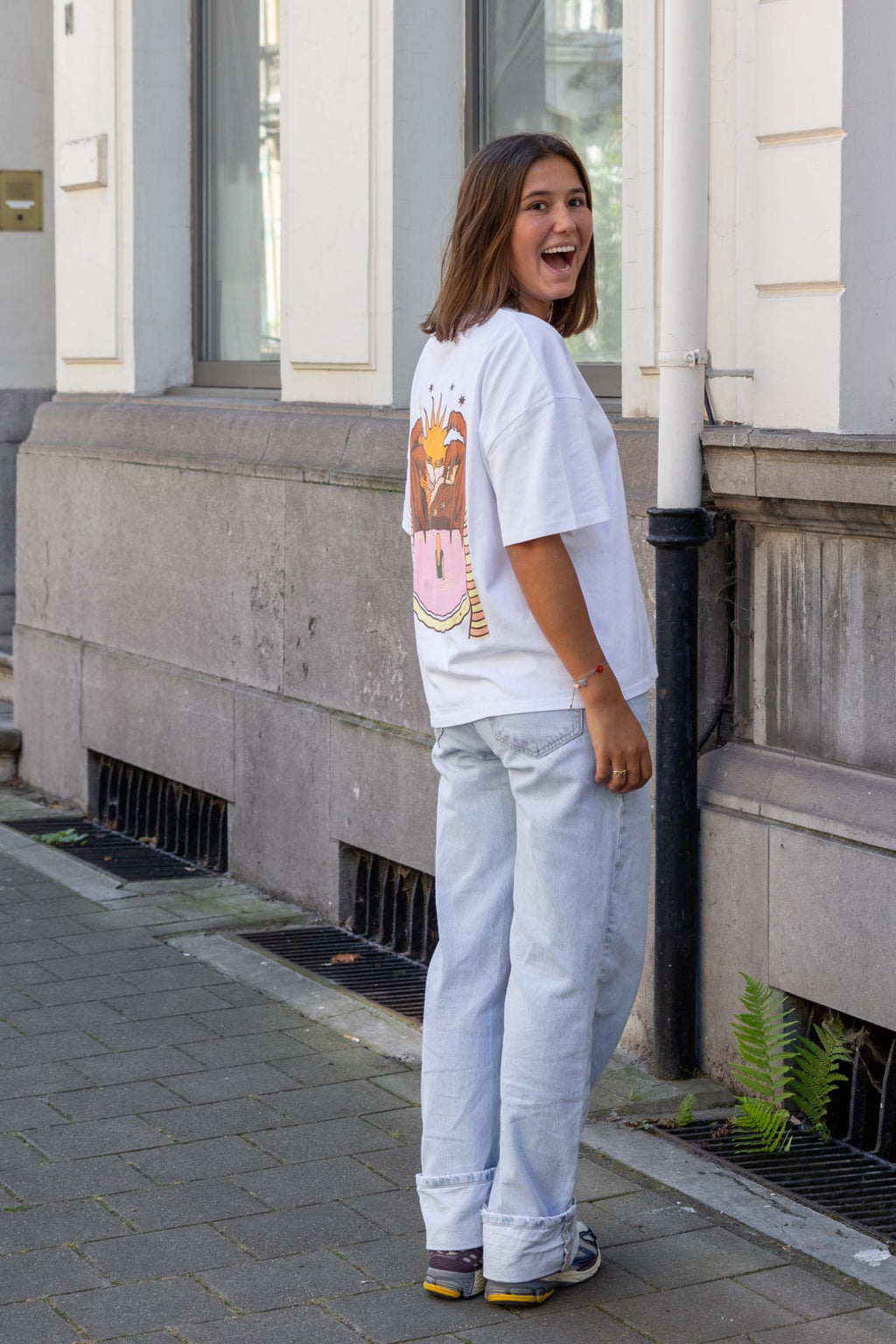 white FOLLOW the SUN loose fit
