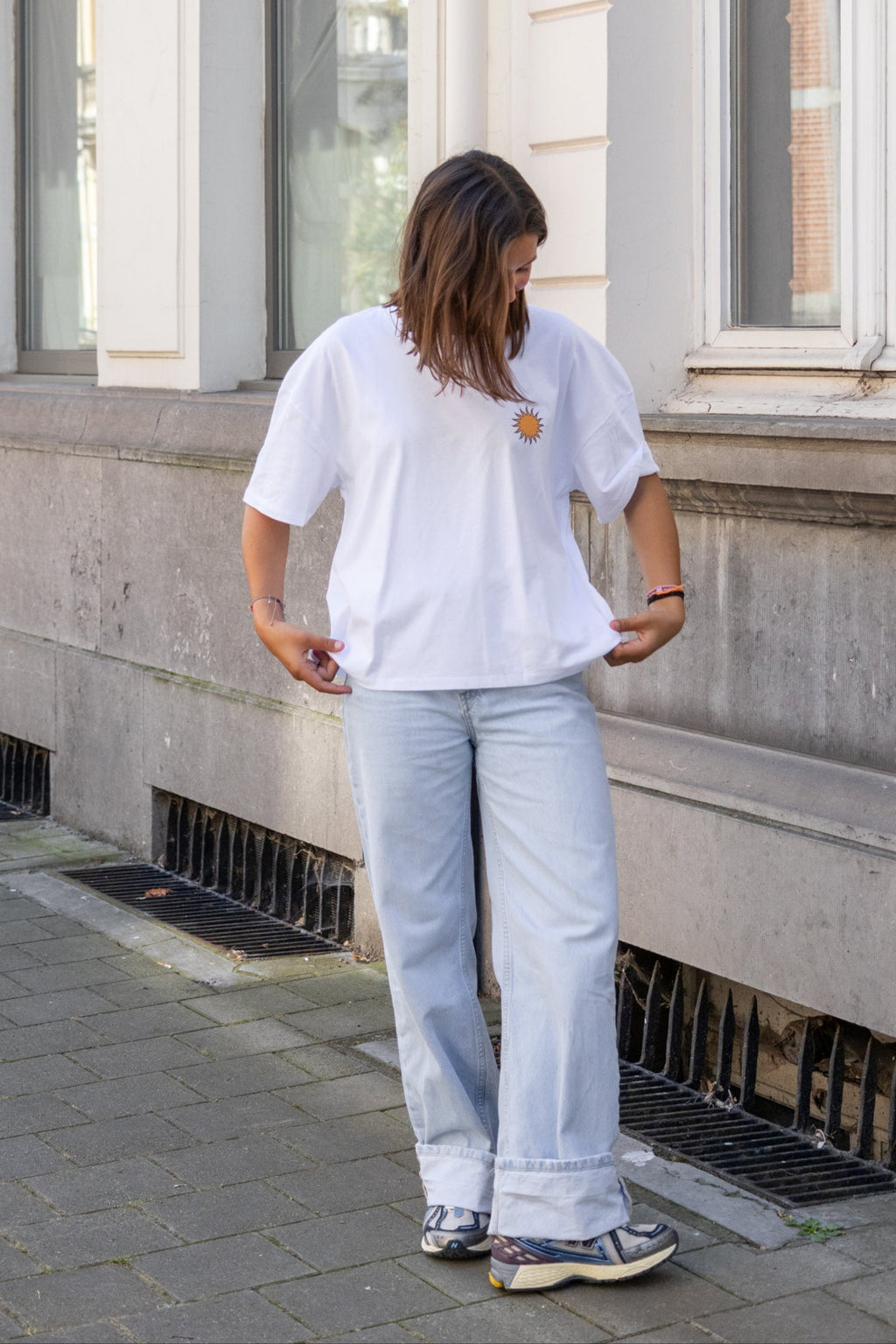 white FOLLOW the SUN loose fit