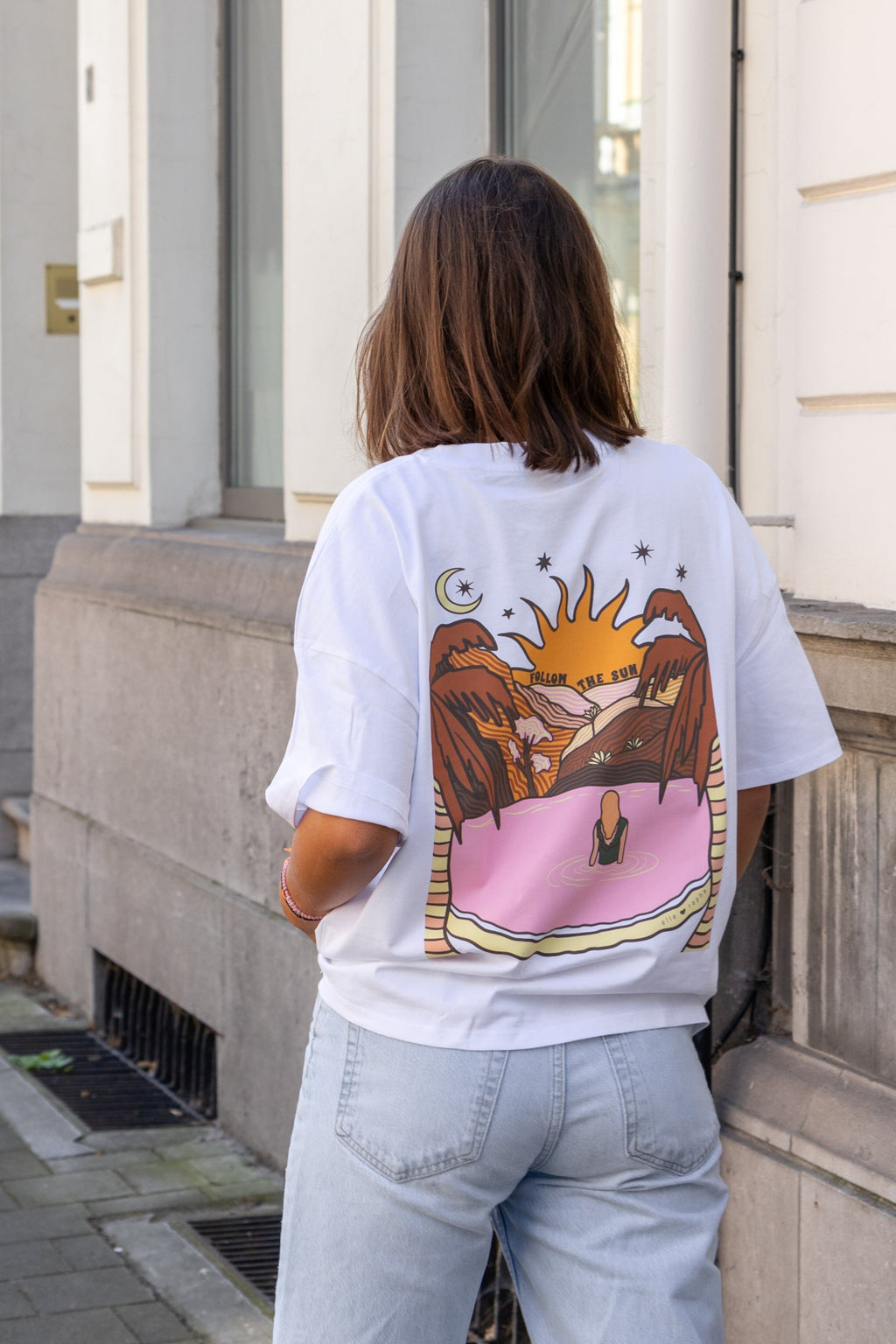 white FOLLOW the SUN loose fit