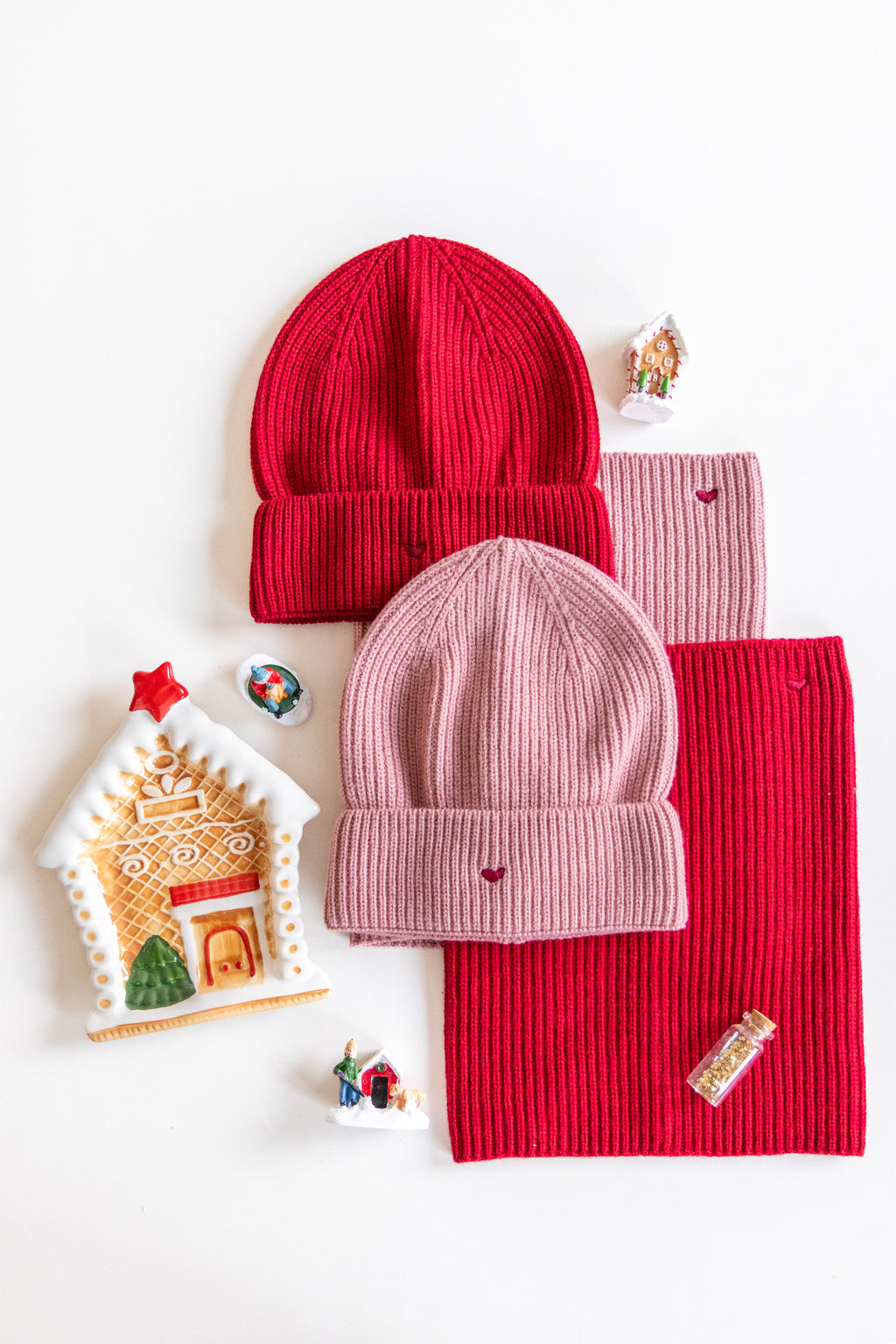 love red HEART beanie