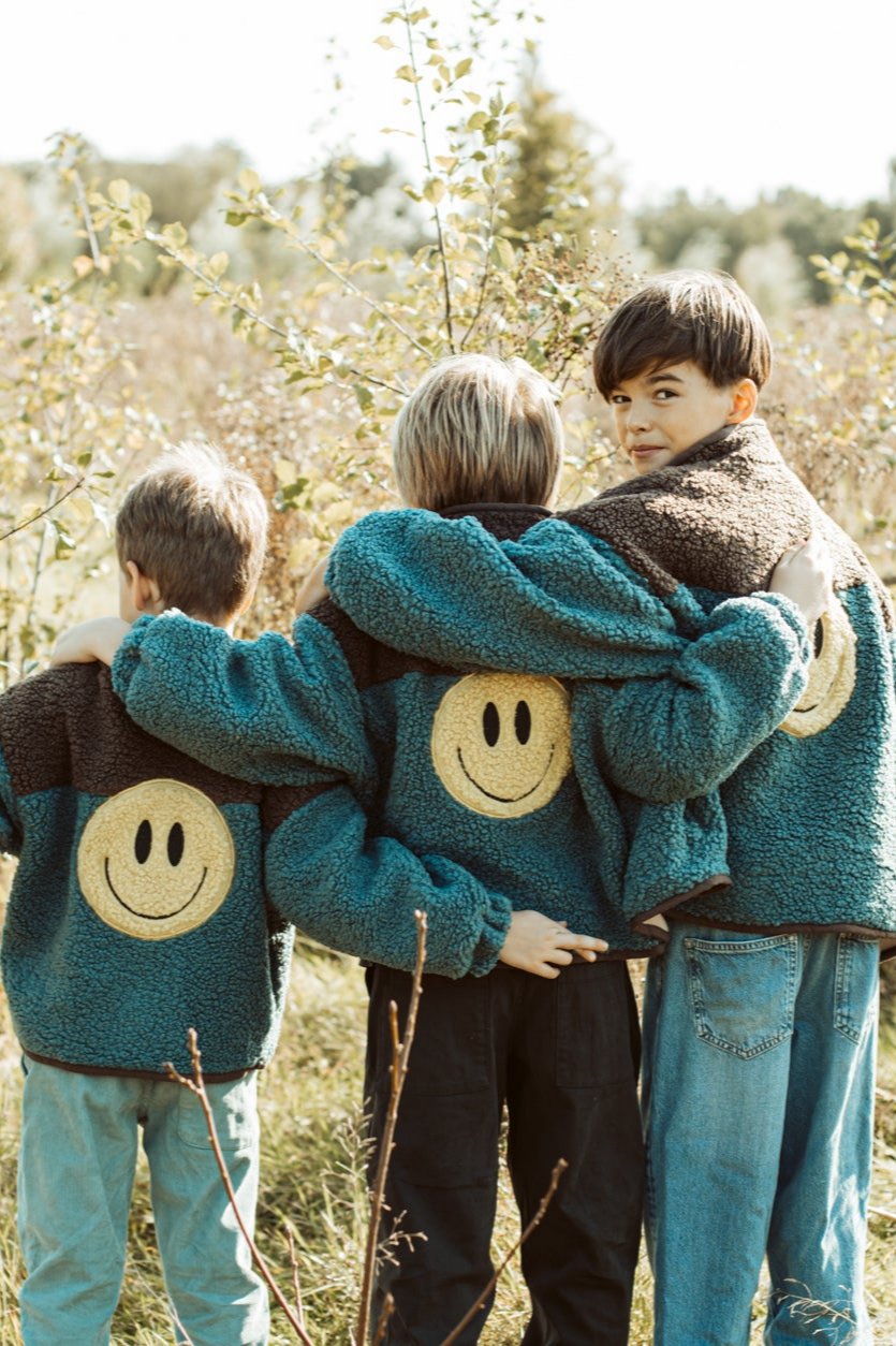 ella eLLa ブルゾン little teddy SMILEY JACKET - blue | ella and rapha - antwerp