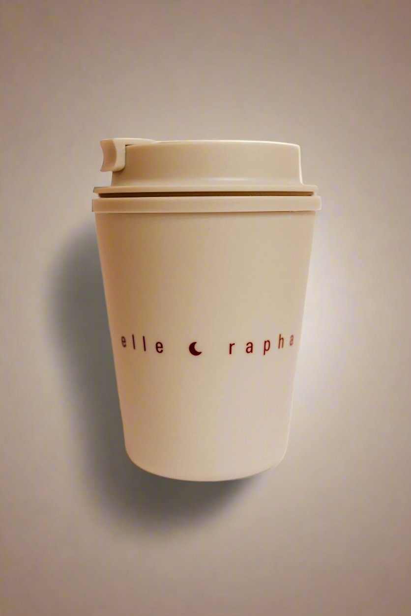 beige SUN MOON coffee cup to go