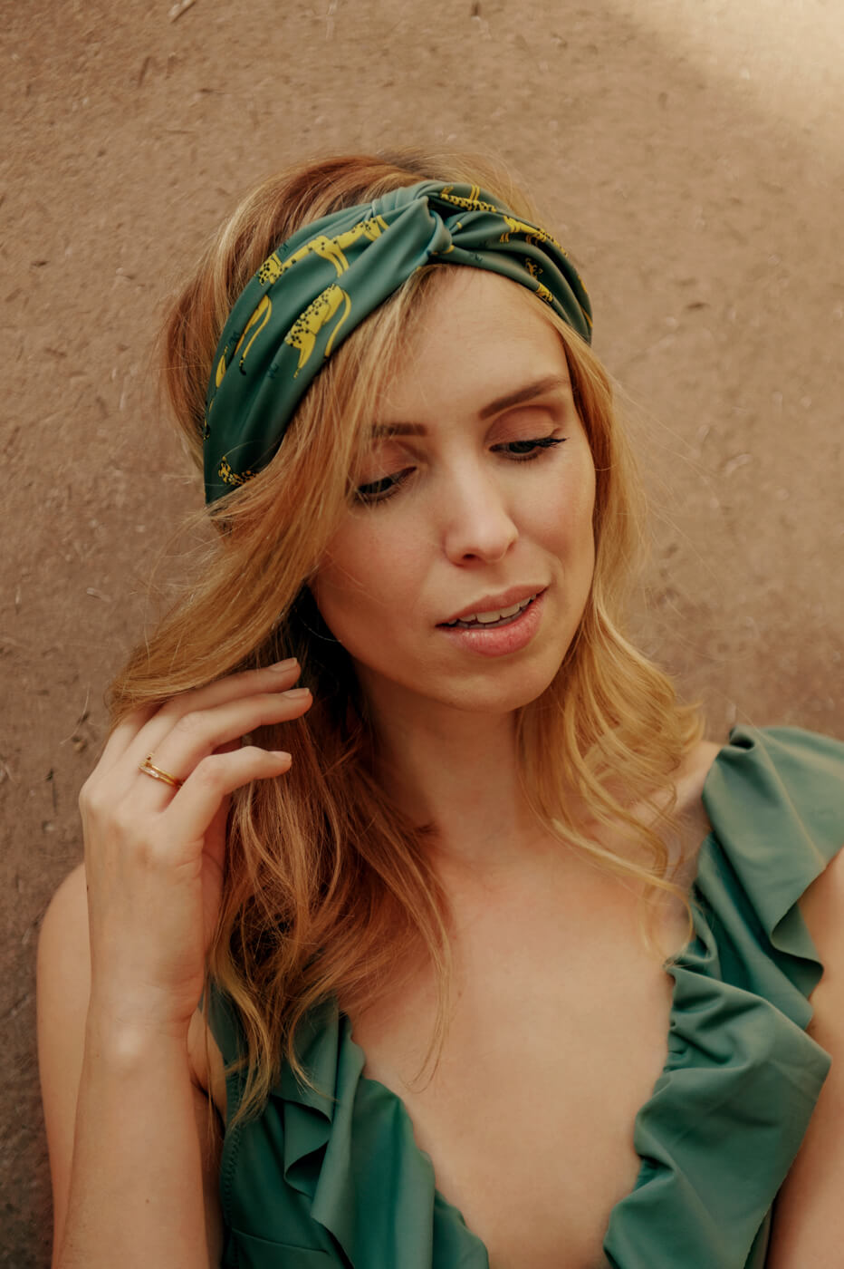 LEOPARD GREEN hair ribbon