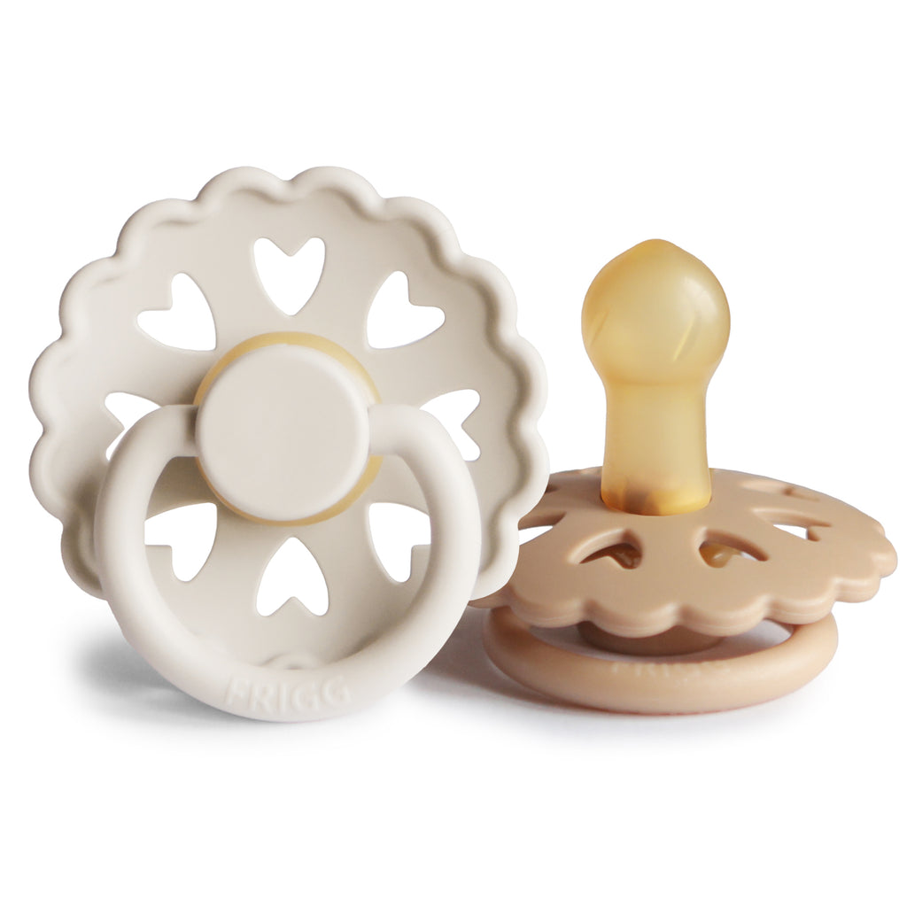 cream & croissant HEARTS PACIFIER
