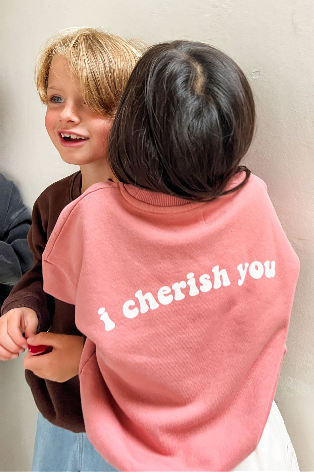 little cranberry I CHERISH YOU sweatshirt loose fit
