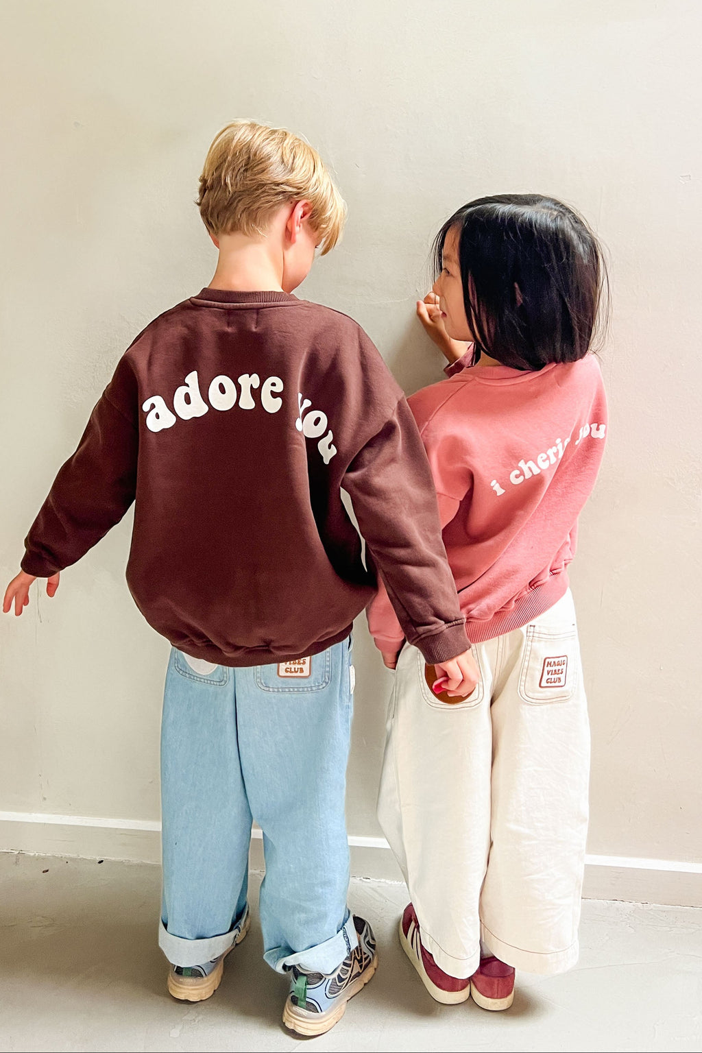 little cranberry I CHERISH YOU sweatshirt loose fit
