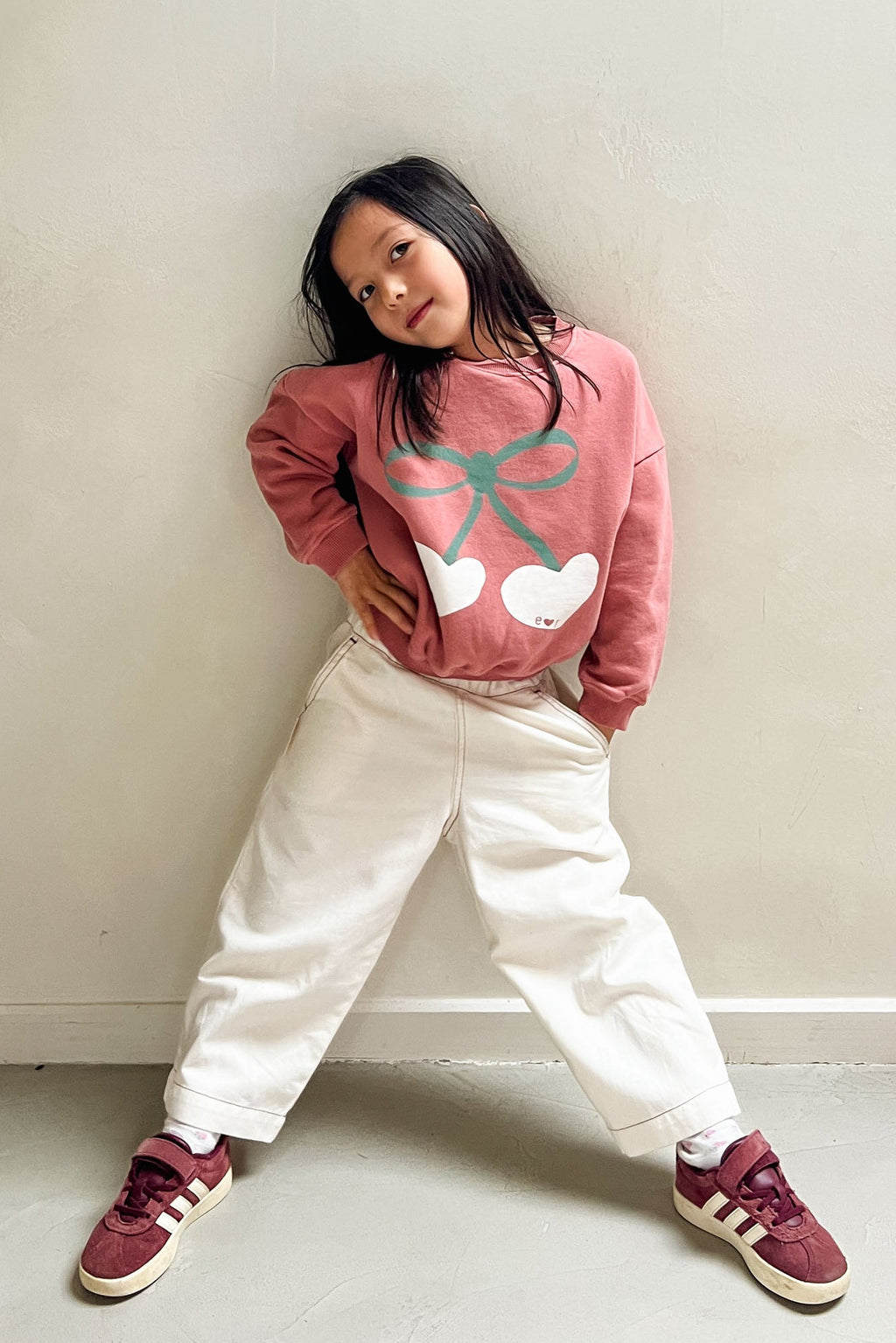 little cranberry I CHERISH YOU sweatshirt loose fit