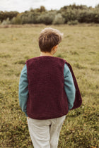 little sleeveless teddy VEST burgundy