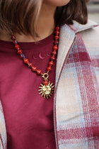 burgundy SUN necklace