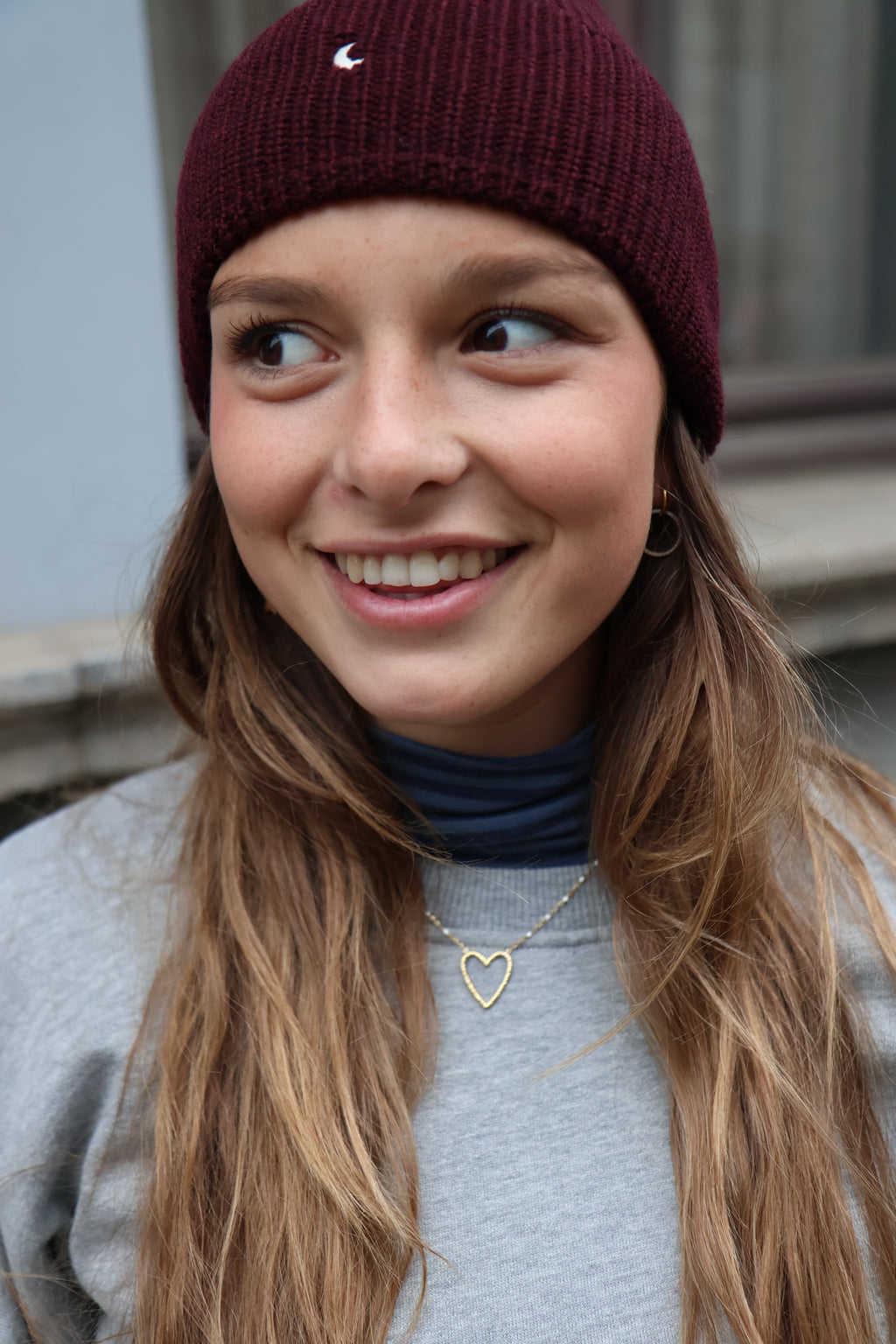burgundy moon BEANIE wool