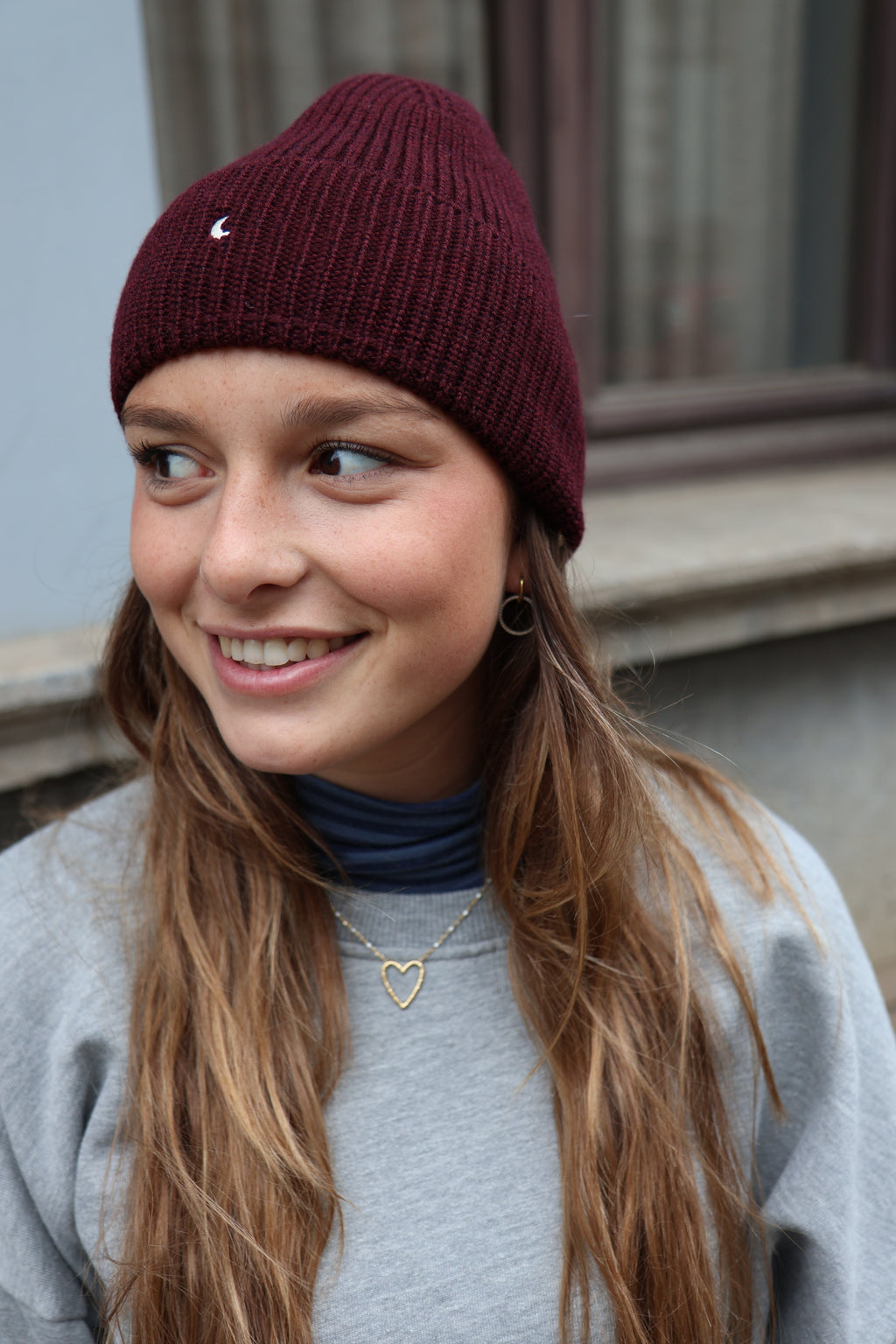 burgundy moon BEANIE wool