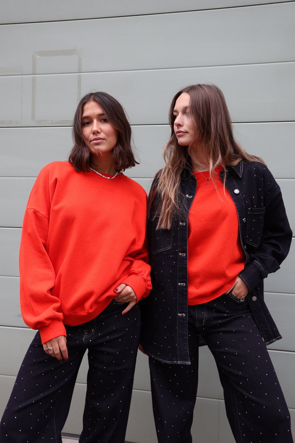 fiery red NO RISK NO MAGIC loose fit