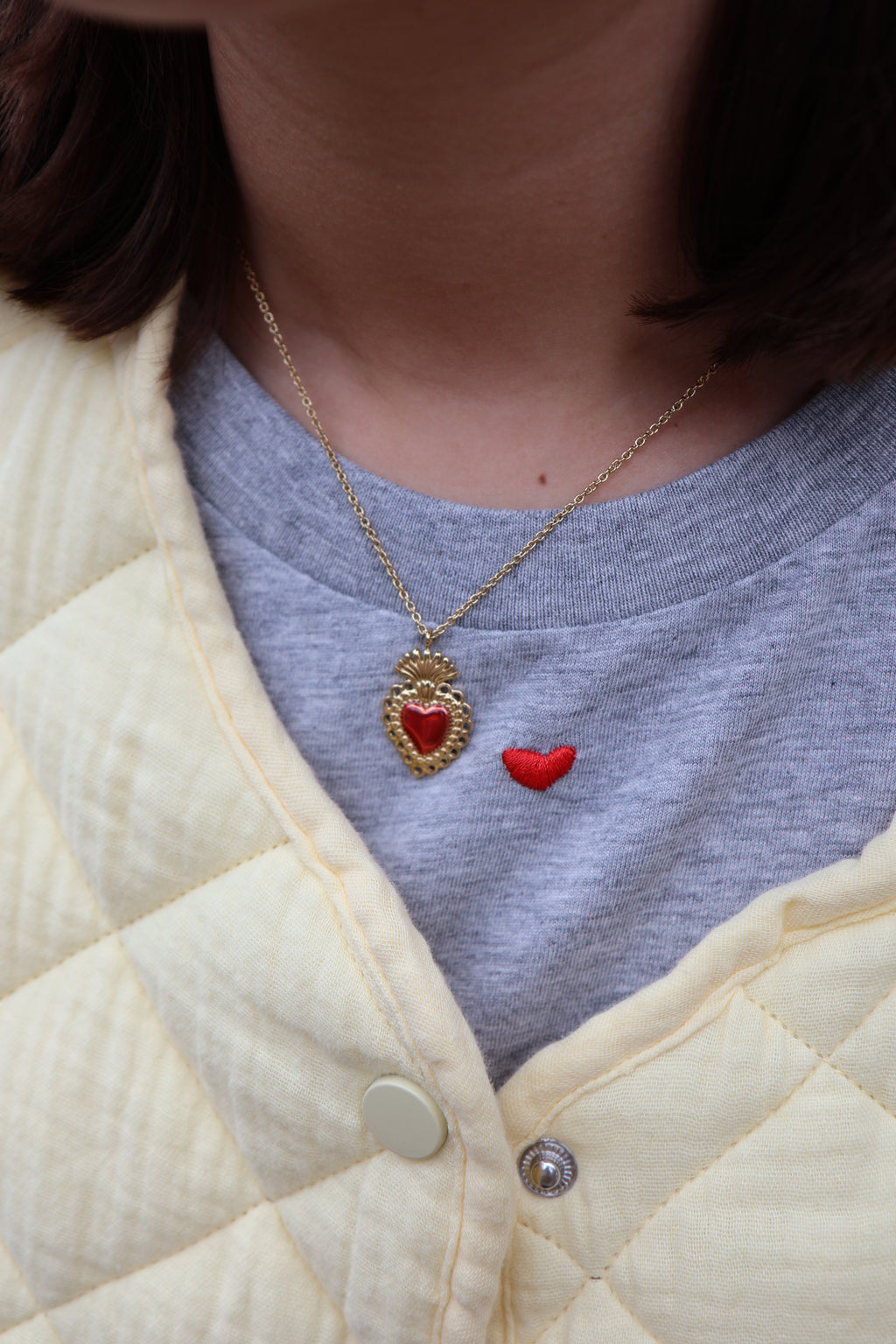 mighty grey LITTLE HEART loose fit