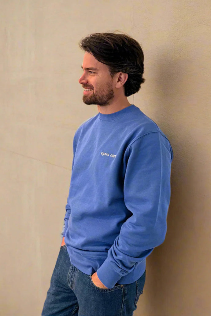sky blue APERO CLUB sweatshirt