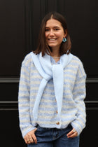 blue STRIPED cardigan