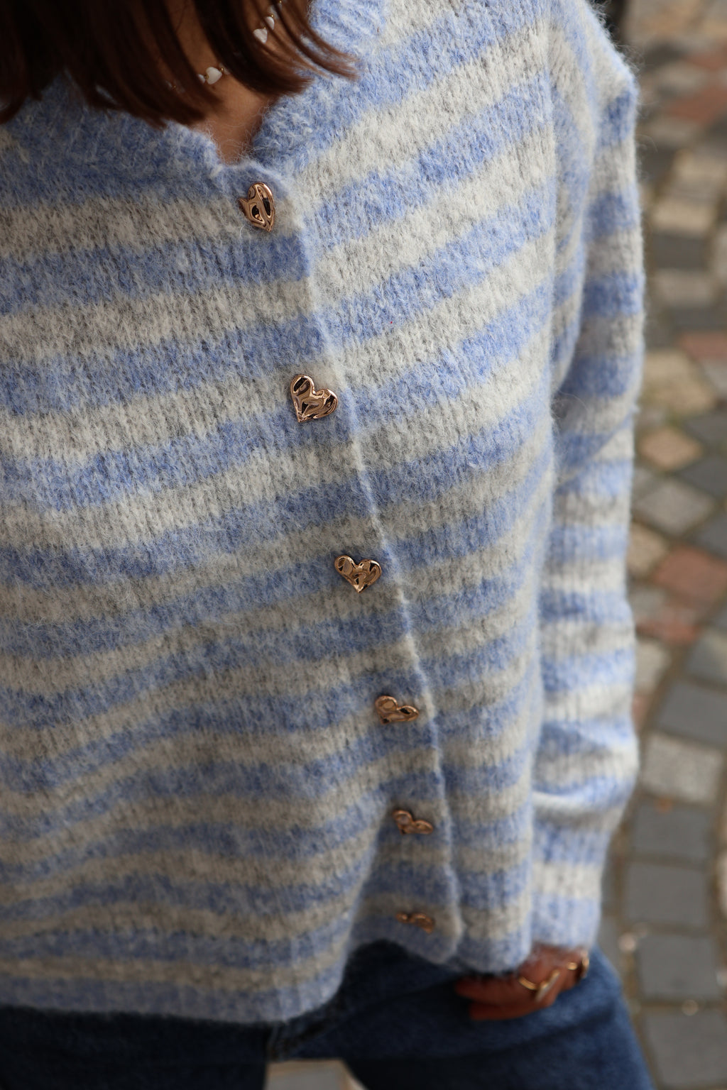 blue STRIPED cardigan