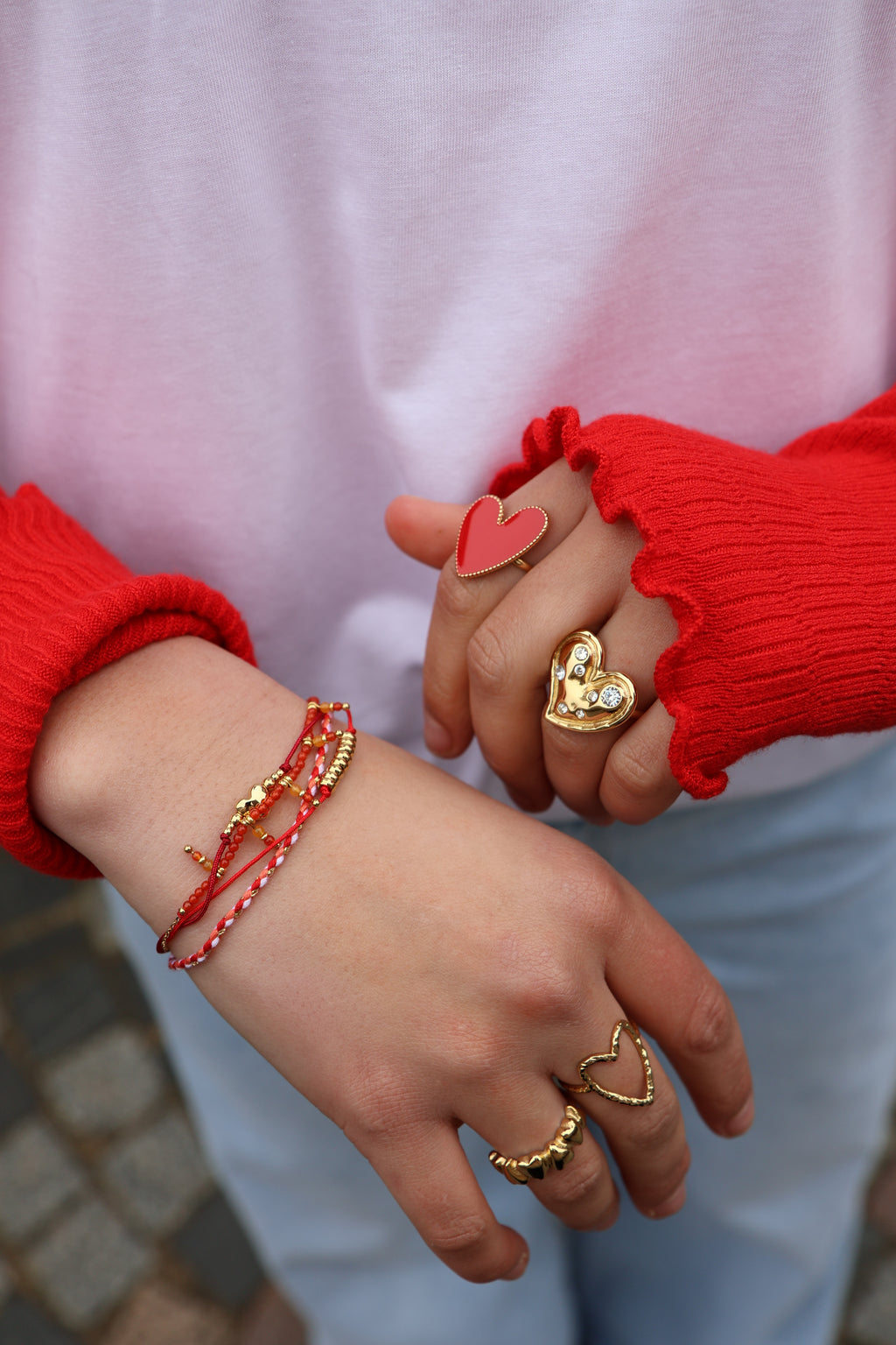 red HEART ring