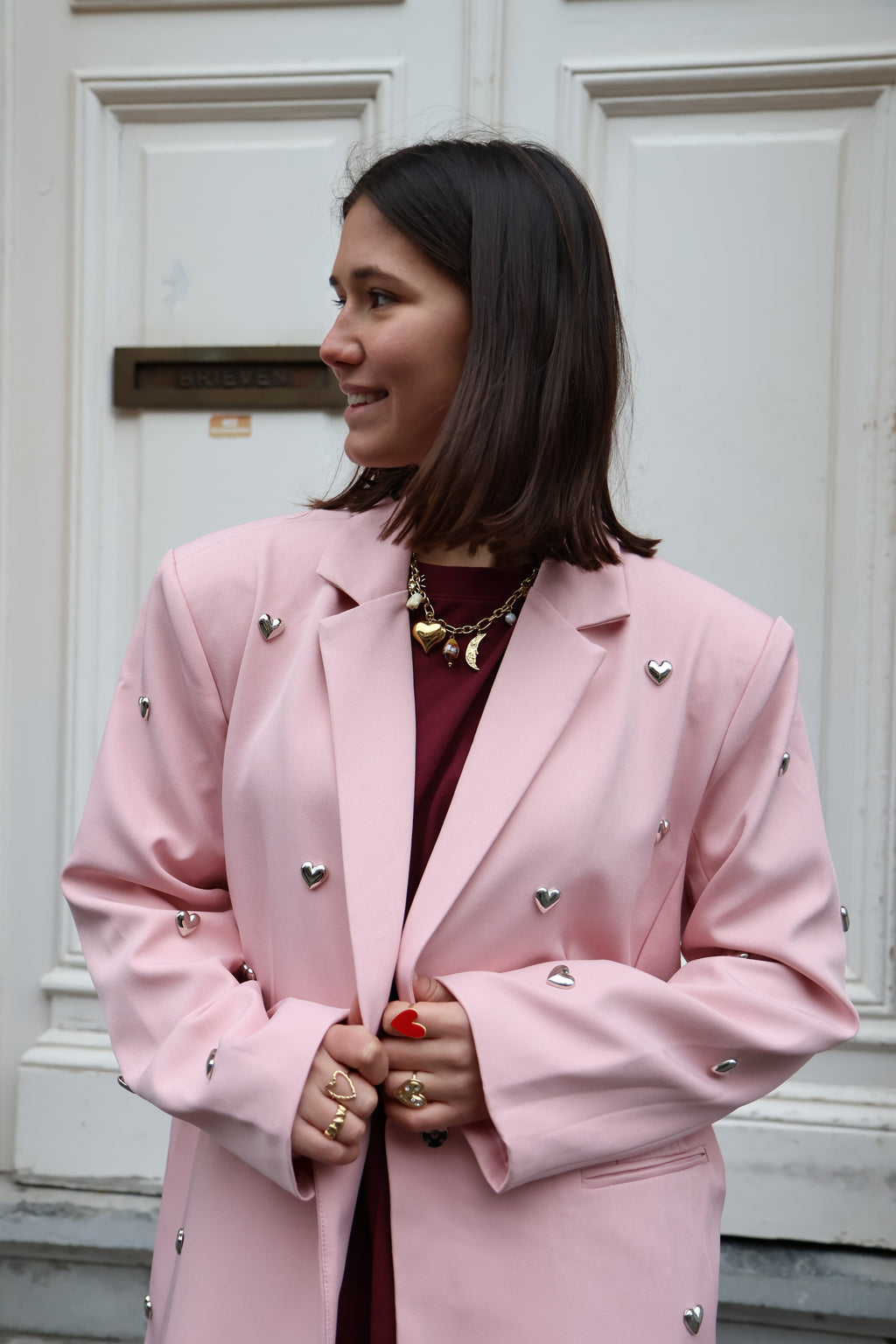 HEARTS blazer soft pink
