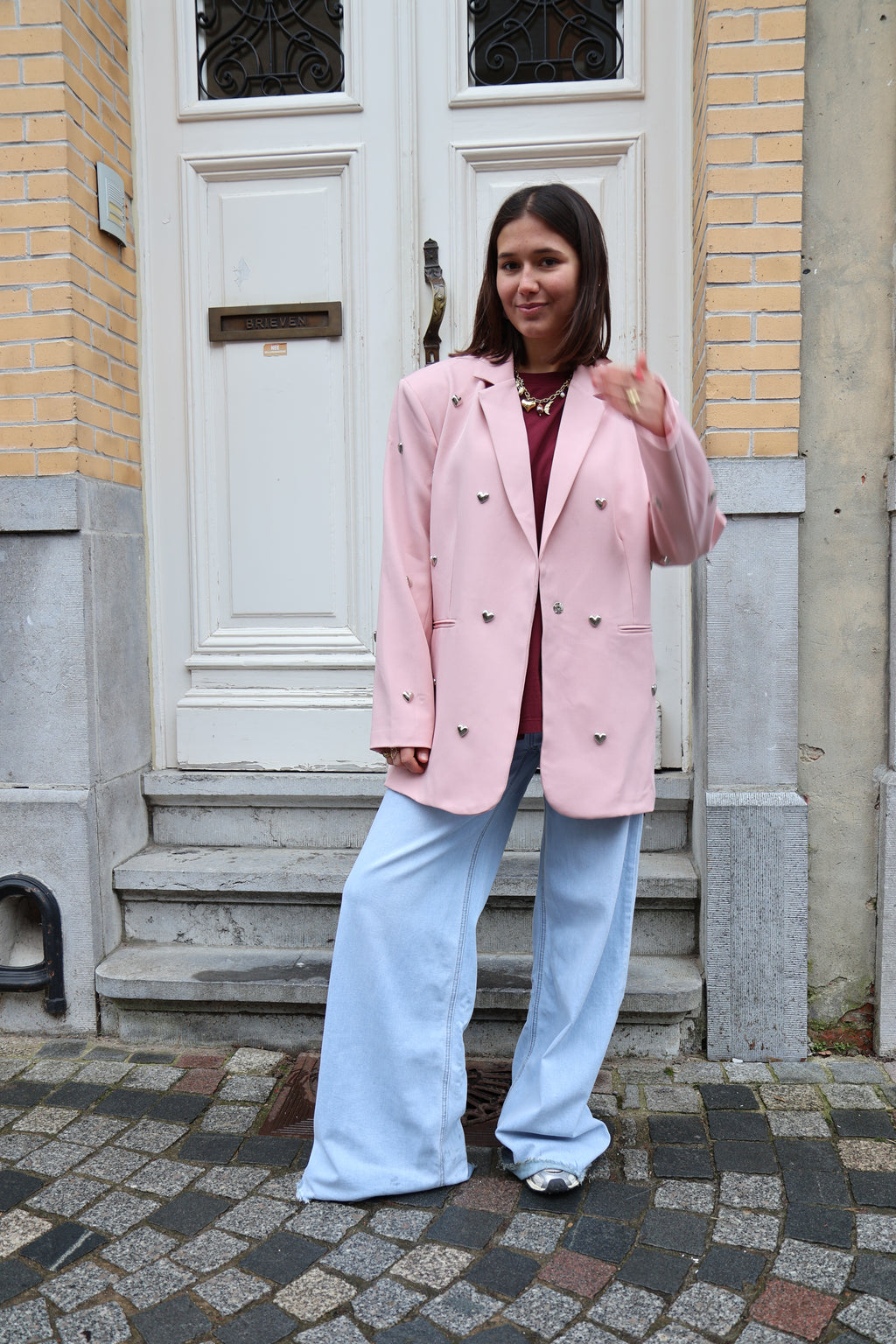 HEARTS blazer soft pink