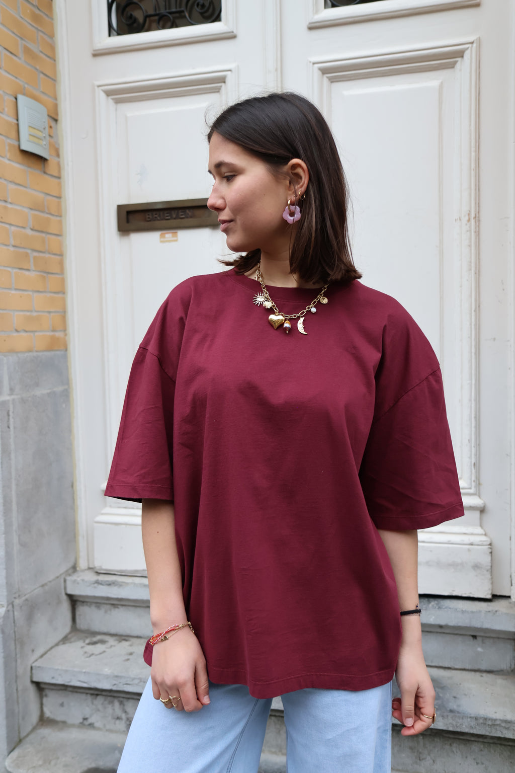 burgundy YOU ARE MAGIC t-shirt loose fit