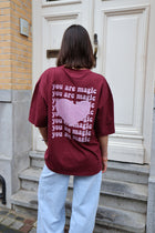 burgundy YOU ARE MAGIC t-shirt loose fit