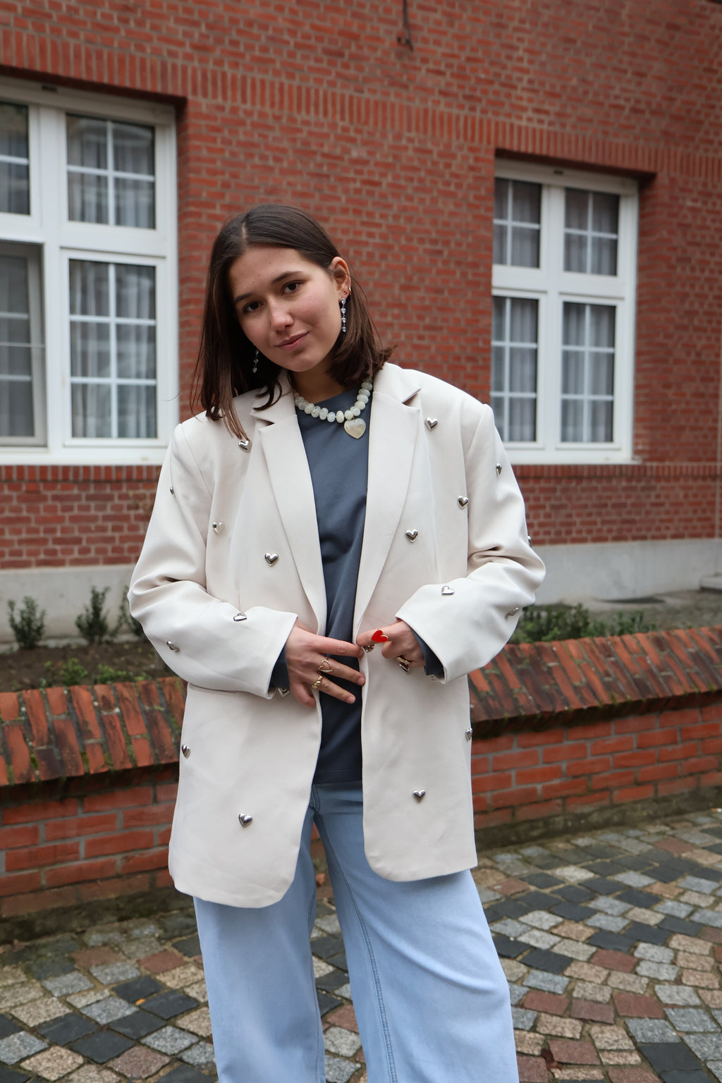 HEARTS blazer beige